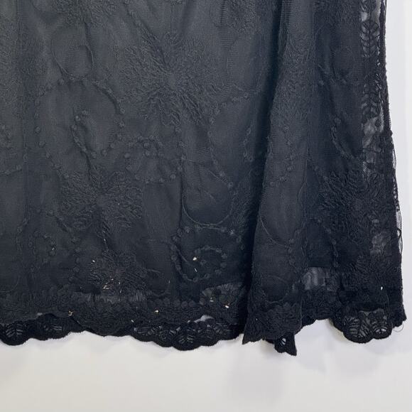 Ultra Pink Women’s Black Lace Sleeveless Tank Top Blouse 1X Plus Size - Picture 7 of 8